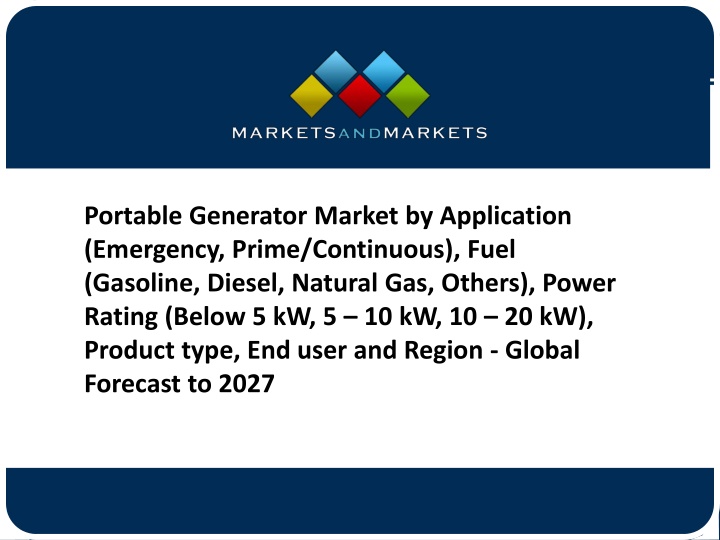 portable generator market by application