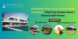 Affordable Golf Course Communities in Arizona - Find Your Dream Home  Arizona Golf Homes