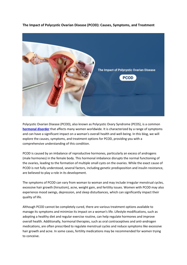 the impact of polycystic ovarian disease pcod