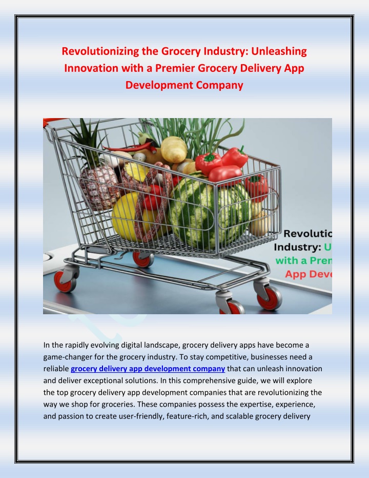 revolutionizing the grocery industry unleashing