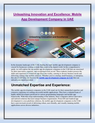 unleashing innovation and excellence mobile