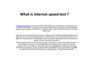 What IsDownload Speed Test