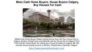 Maxx Cash Home Buyers, House Buyers Calgary