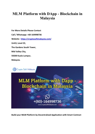 MLM Platform with DApp - Blockchain in Malaysia
