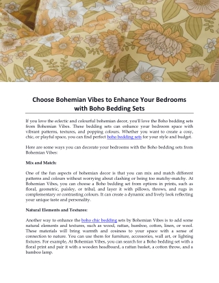Choose Bohemian Vibes to Enhance Your Bedrooms with Boho Bedding Sets