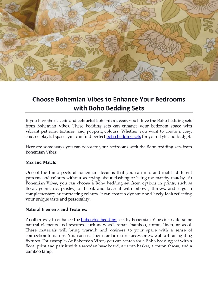 choose bohemian vibes to enhance your bedrooms