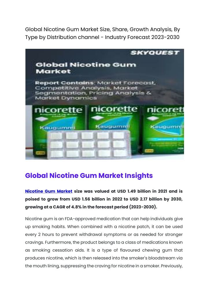 global nicotine gum market size share growth