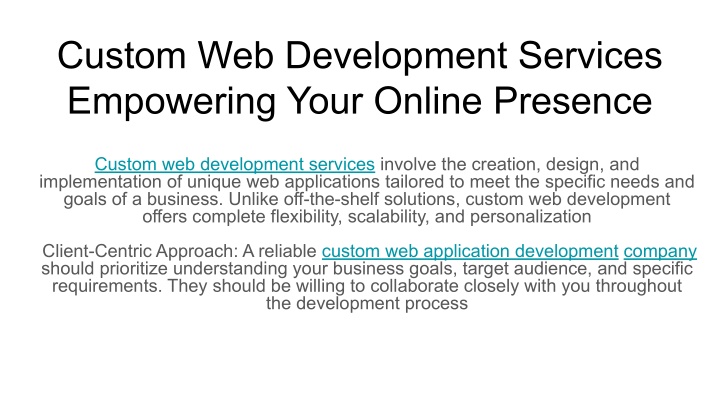 custom web development services empowering your