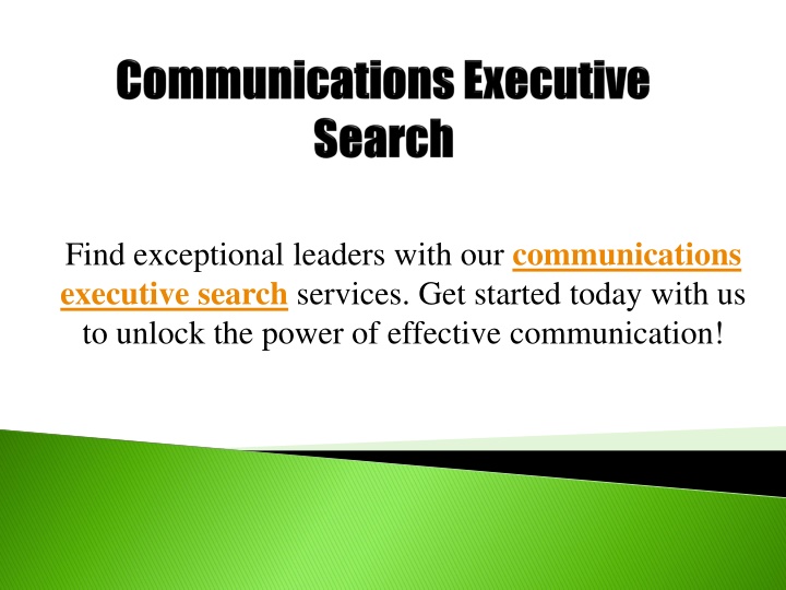 communications executive search