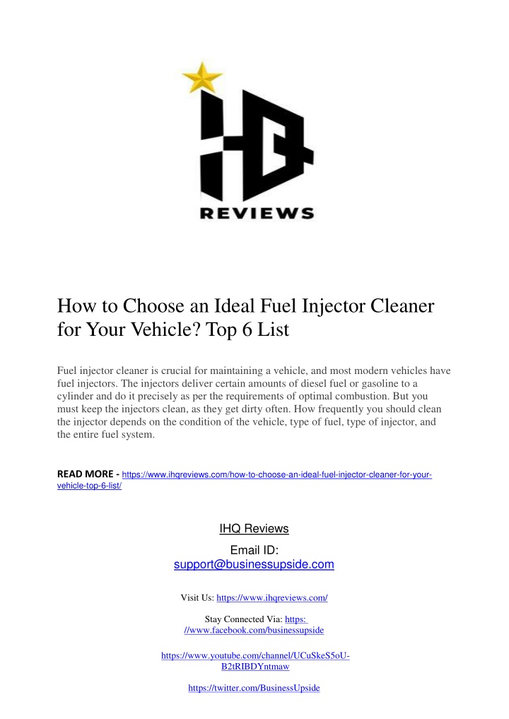 how to choose an ideal fuel injector cleaner