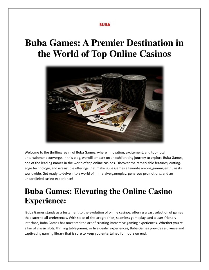 buba games a premier destination in the world