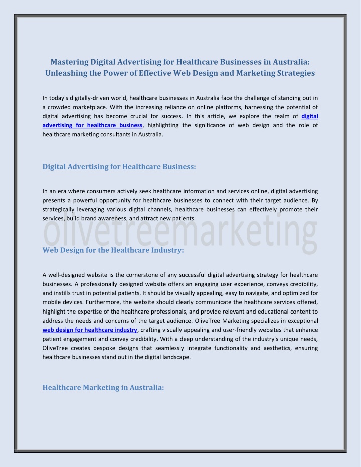 mastering digital advertising for healthcare