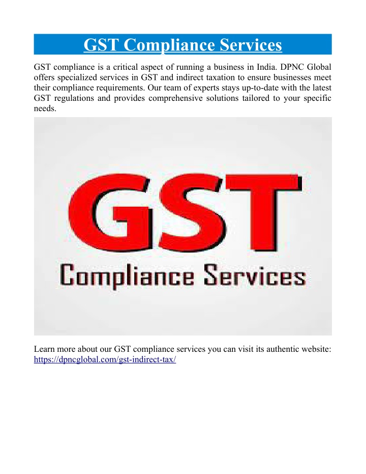 gst compliance services