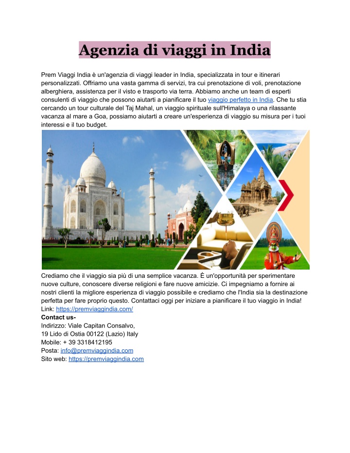 agenzia di viaggi in india