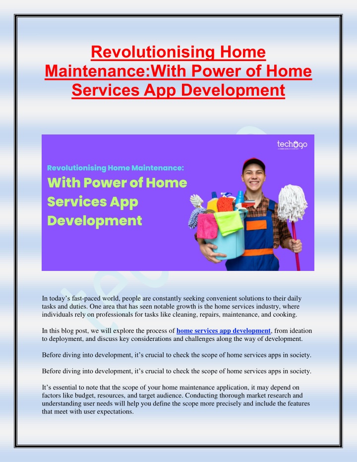 revolutionising home maintenance with power