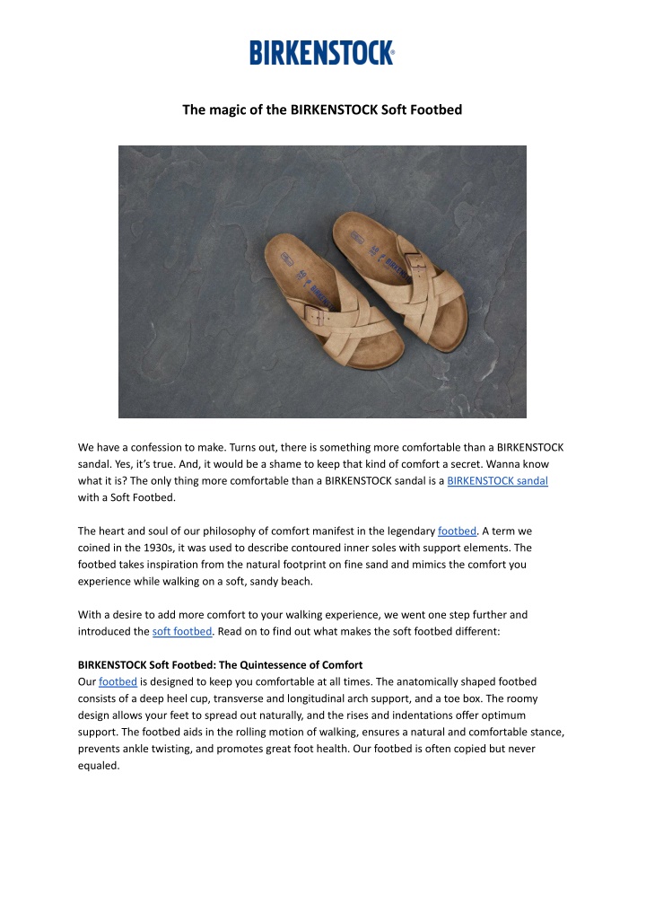 the magic of the birkenstock soft footbed