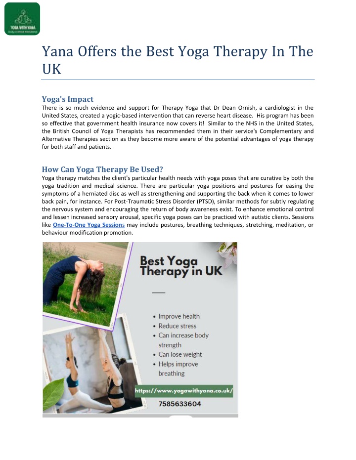 yana offers the best yoga therapy in the uk