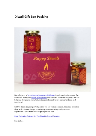 Diwali Gift Box Packing