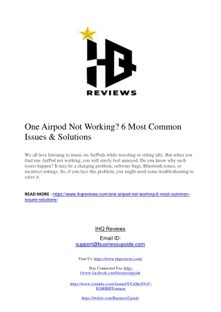 one airpod not working 6 most common issues