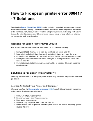 epson printer error 00041