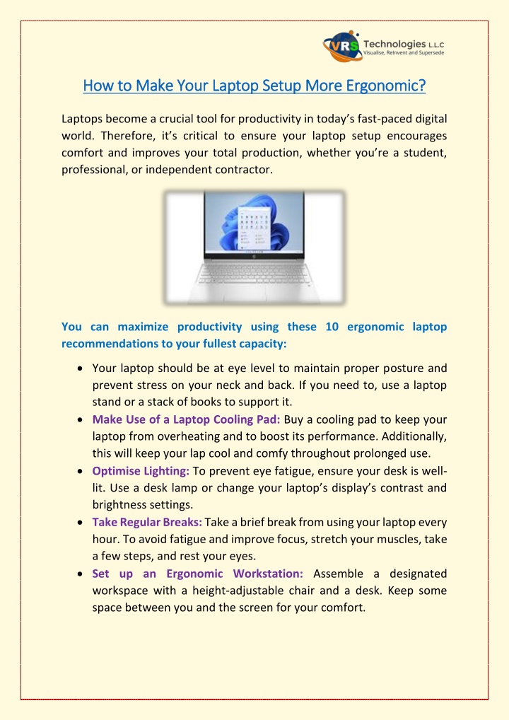 how how to to make your laptop setup more