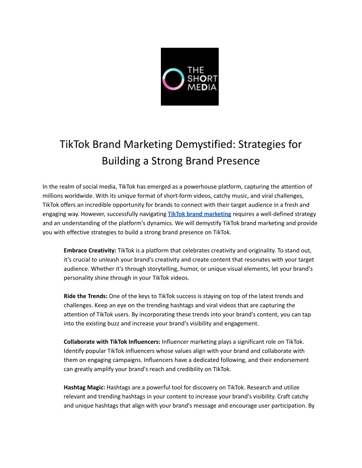 tiktok brand marketing demystified strategies
