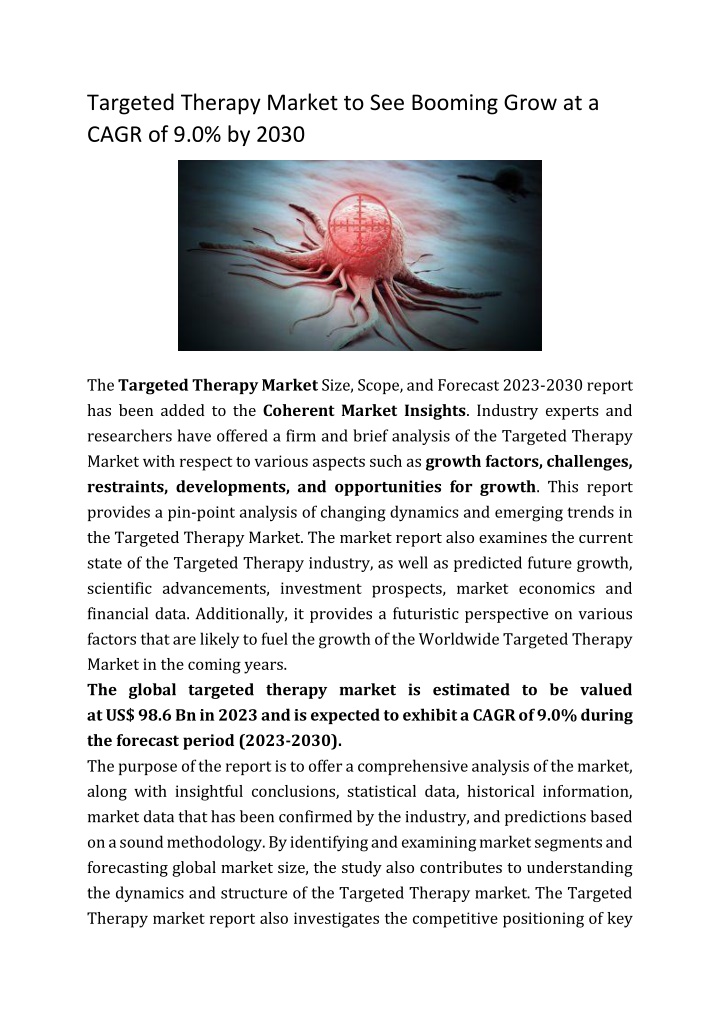 targeted therapy market to see booming grow