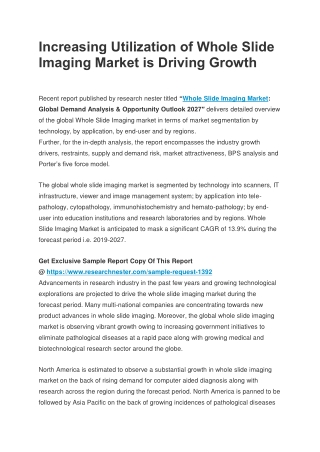 increasing utilization of whole slide imaging