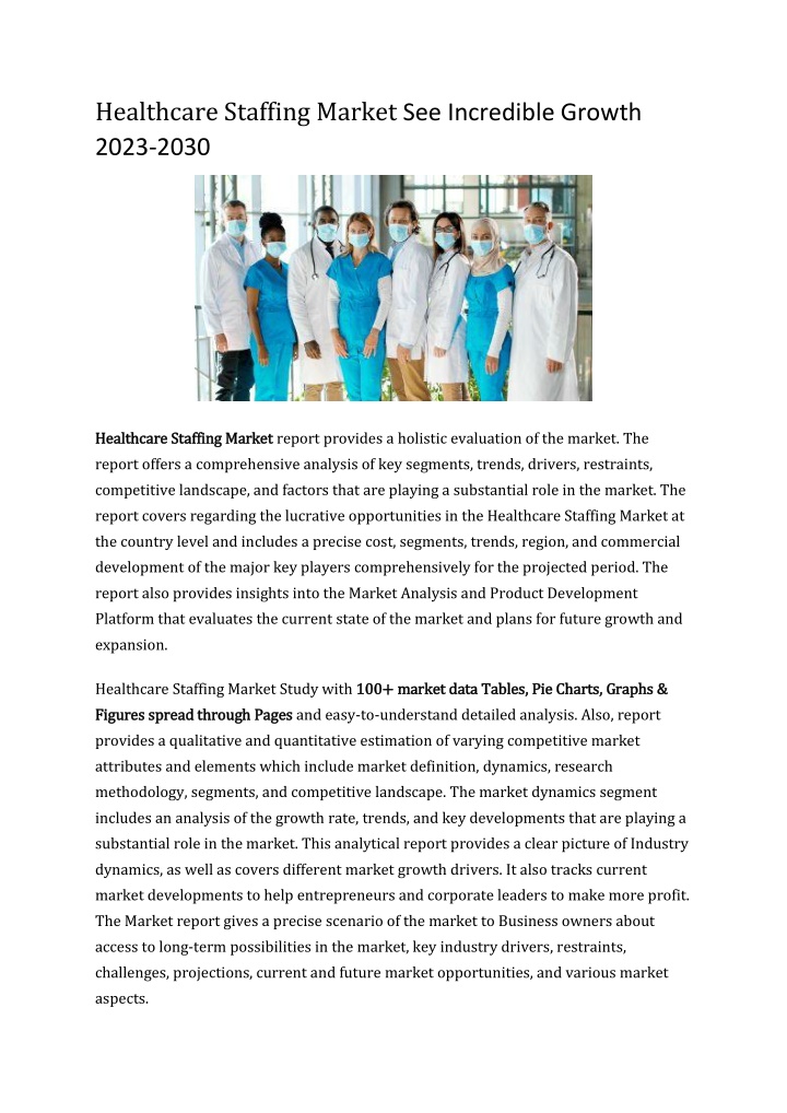 healthcare staffing market see incredible growth