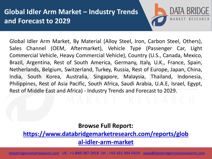 global idler arm market industry trends