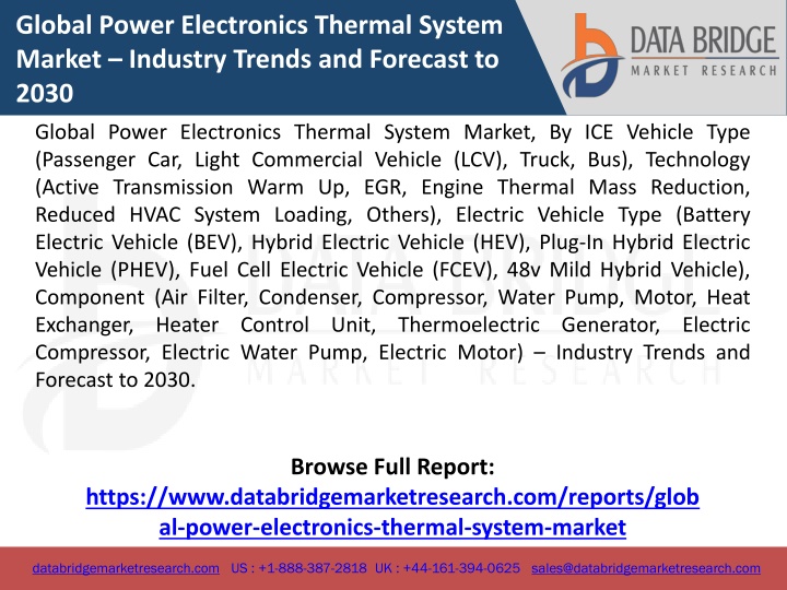global power electronics thermal system market