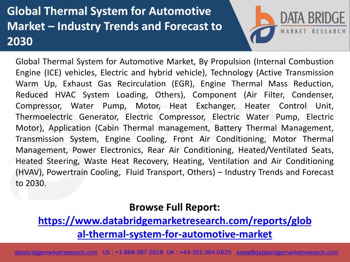 global thermal system for automotive market
