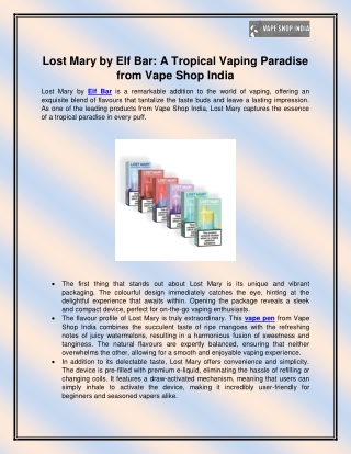 lost mary by elf bar a tropical vaping paradise