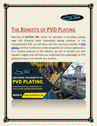 The Benefits of PVD Plating