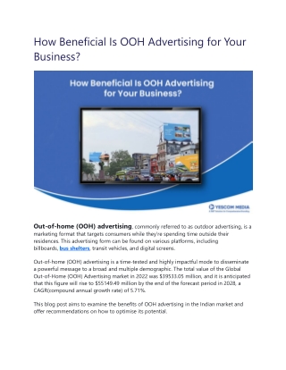 How Beneficial Is OOH Advertising for Your Business