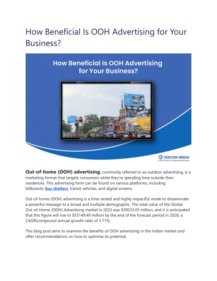 how beneficial is ooh advertising for your