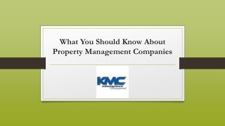 What You Should Know About Property Management Companies