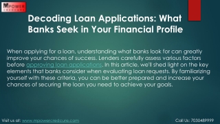 decoding loan applications what banks seek