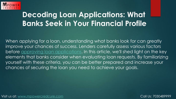 decoding loan applications what banks seek