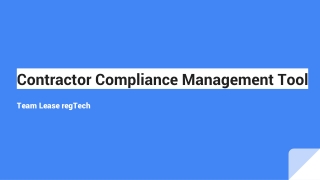 Contractor Compliance Management Tool