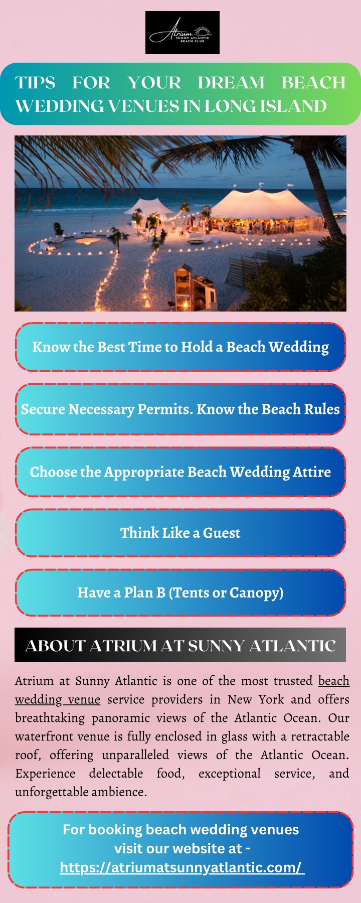 tips for your dream beach wedding venues in long