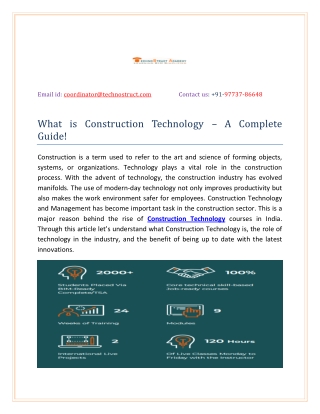 What is Construction Technology – A Complete Guide