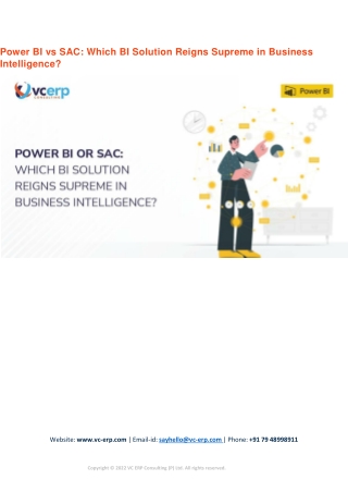 Power BI vs SAC: Which BI Solution Reigns Supreme in Business Intelligence?