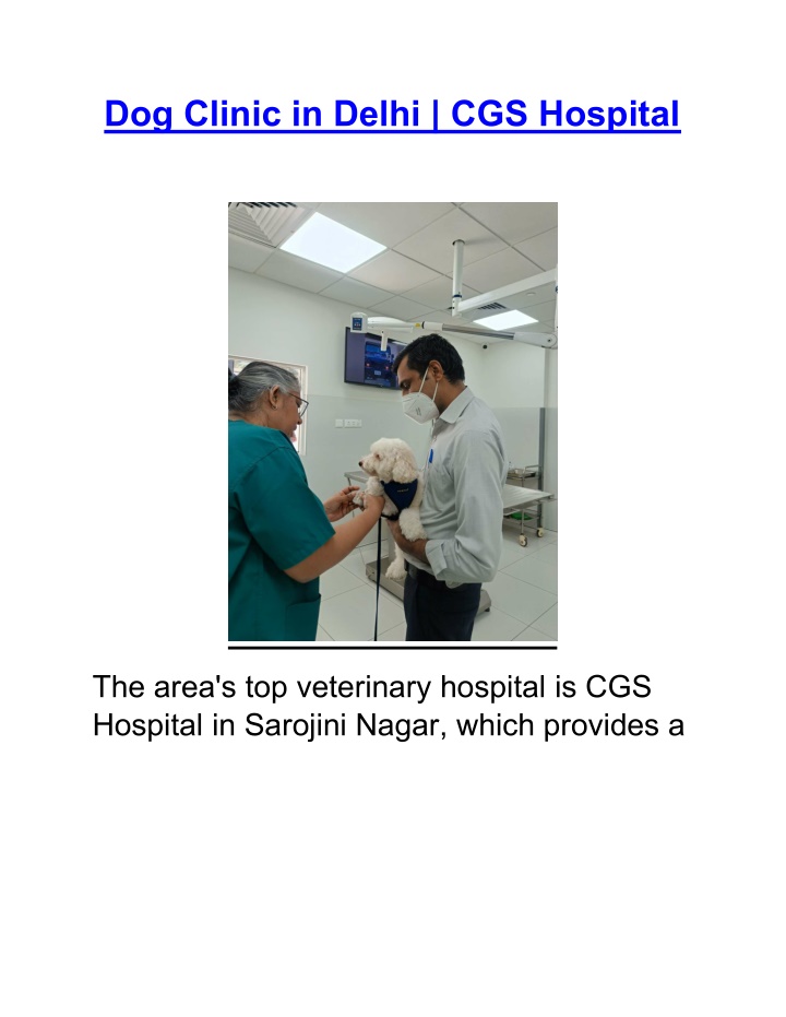 dog clinic in delhi cgs hospital