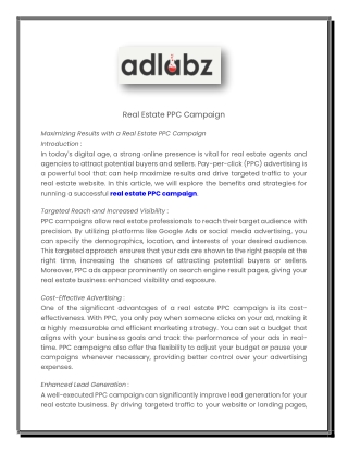Real Estate PPC Company - Ad Labz