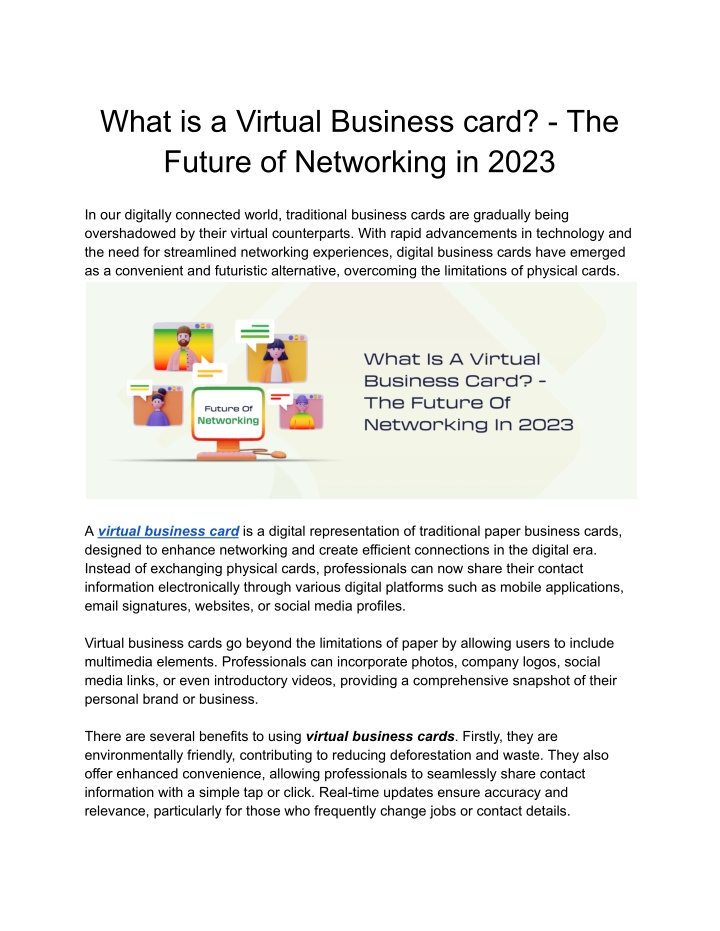 what is a virtual business card the future