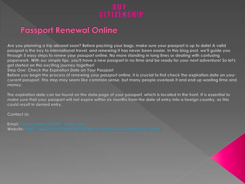 PPT - Passport Renewal Online PowerPoint Presentation, free download ...