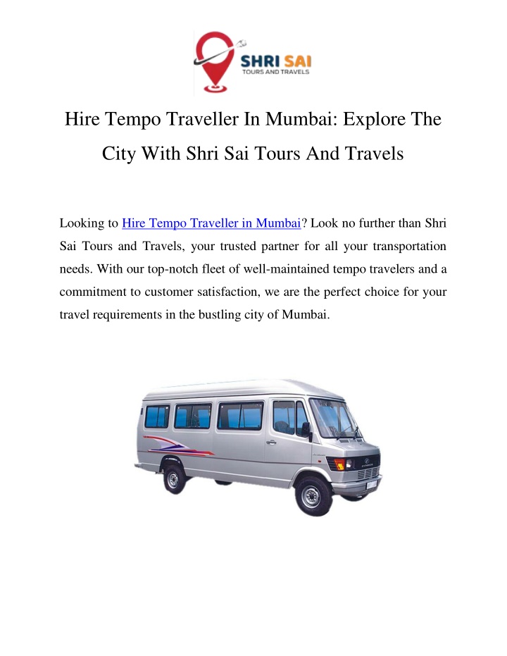 hire tempo traveller in mumbai explore the