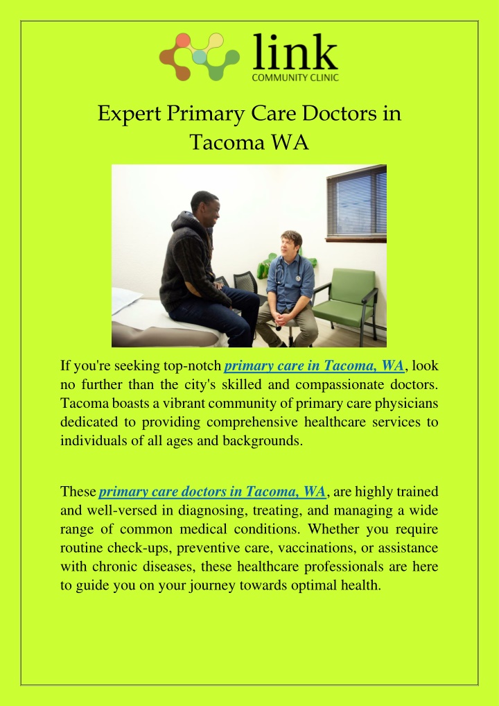 expert primary care doctors in tacoma wa