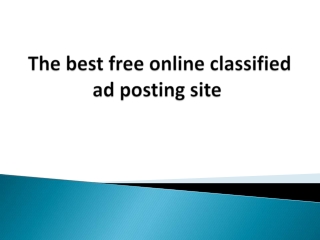 The best free online classified ad posting site